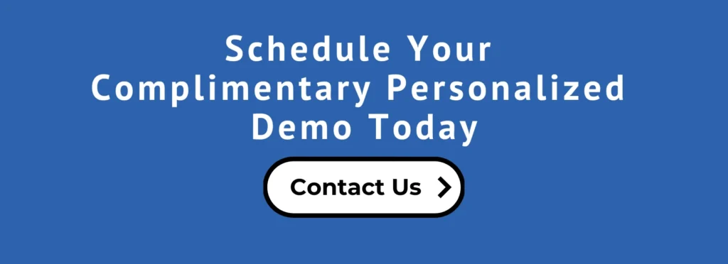 Photo of a call to action to book your personalized complimentary demo with MathCraft today with a mock button that says "contact us" and links to the book your demo page.
